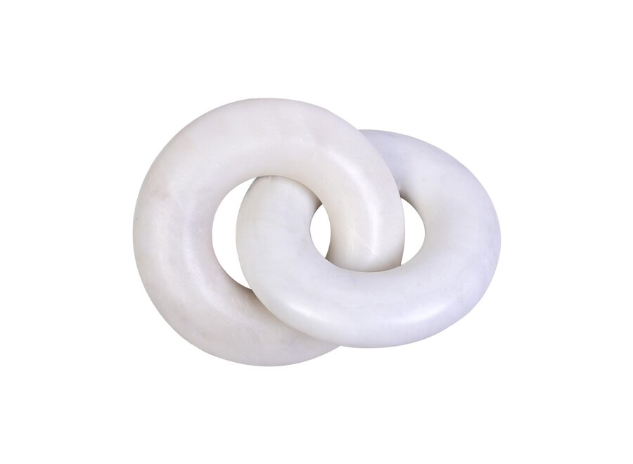 Decor object 'Marble ring' - Off White - S