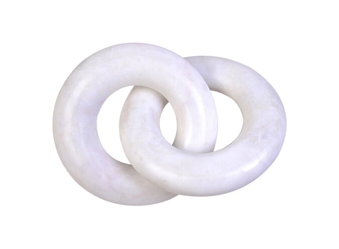 Dekoobjekt 'Marble ring' - Off White - L