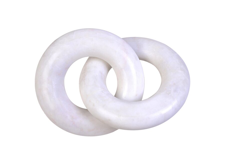 Dekoobjekt 'Marble ring' - Off White - L