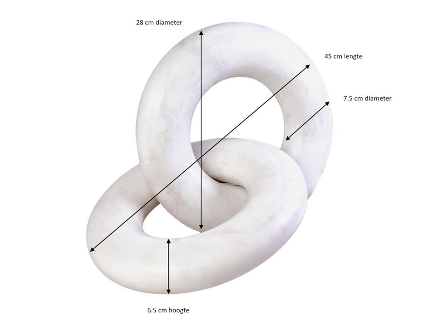 Dekoobjekt 'Marble ring' - Off White - L