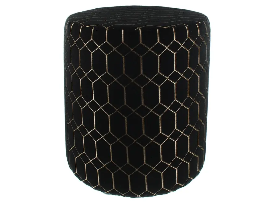 Pouf Petter Noir/Or