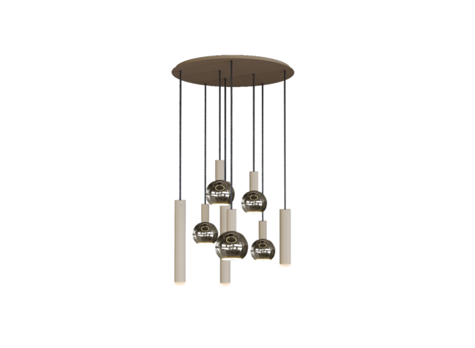 Hängelampe 'Riva' Round - Quartz  - 8 Lichter Segula light Paket