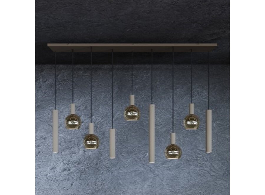 Lampe suspendue 'Riva' Straight 170cm - Quartz 2  - 9 lumières Paquet de lumière Segula