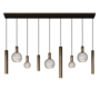 Hanging lamp 'Riva' Straight 170cm - Matt Black - 9 lights Segula light package