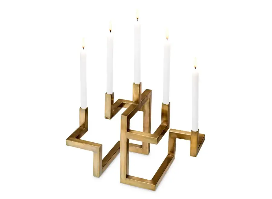 Candle holder 'Skyline´ - Vintage Brass