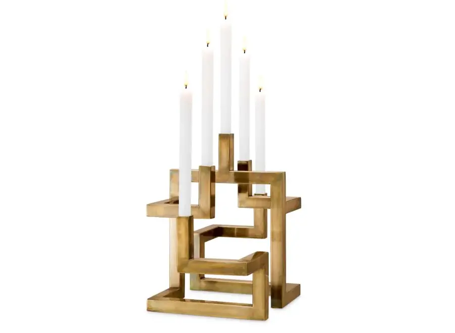 Candle holder 'Skyline´ - Vintage Brass