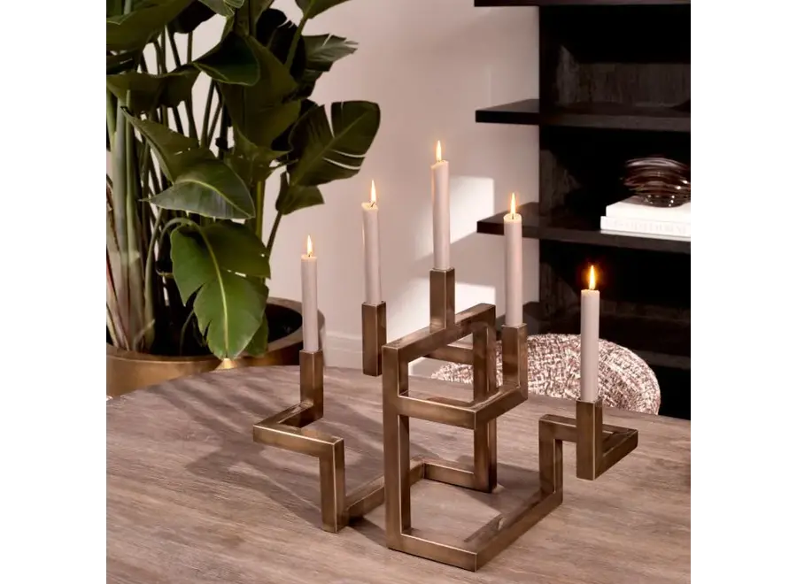 Candle holder 'Skyline´ - Vintage Brass