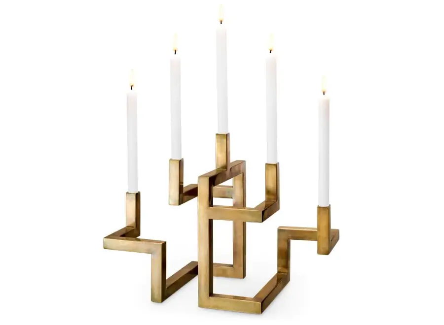 Candle holder 'Skyline´ - Vintage Brass