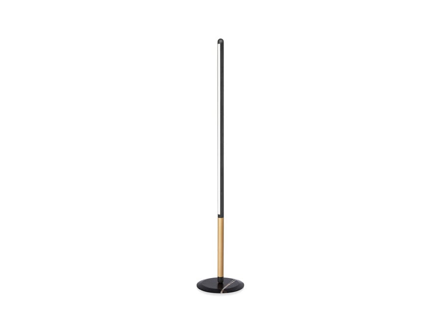 Floor lamp 'LINEA UNO' - Black/Brass/Sahara Noir Marble