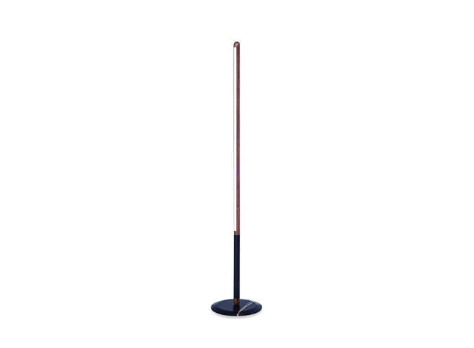 Lampadaire 'LINEA UNO' - Walnut/Graphite/Sahara Noir Marble