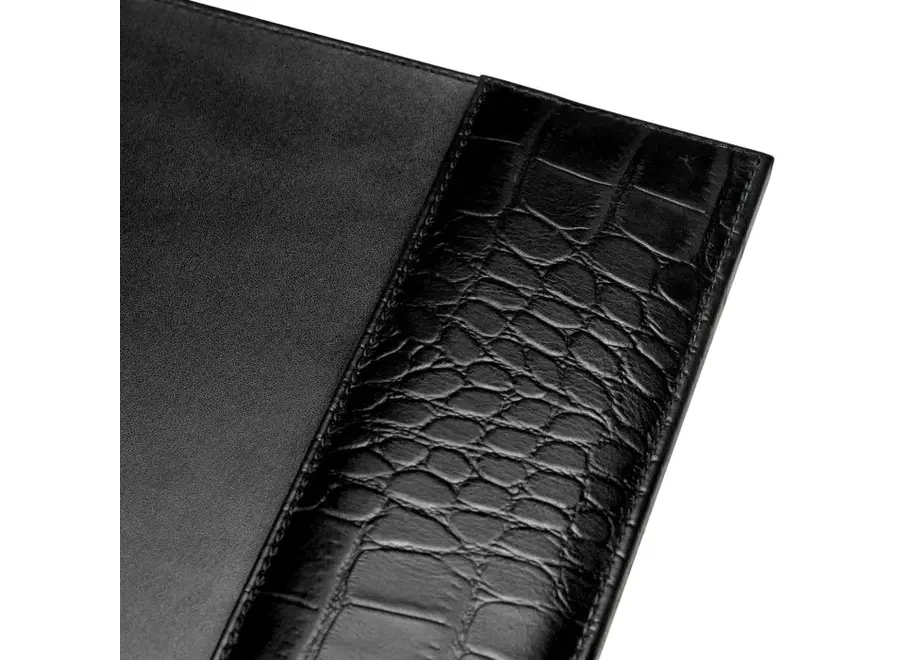 Leather desk blotter 'Scaleo' - Black