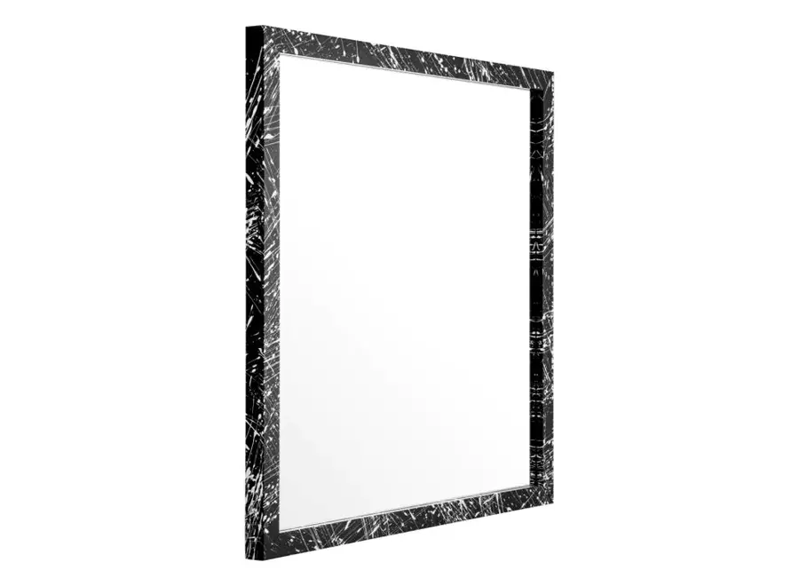 Mirror 'Reflection of Eccentricity' - Black artistic wooden frame