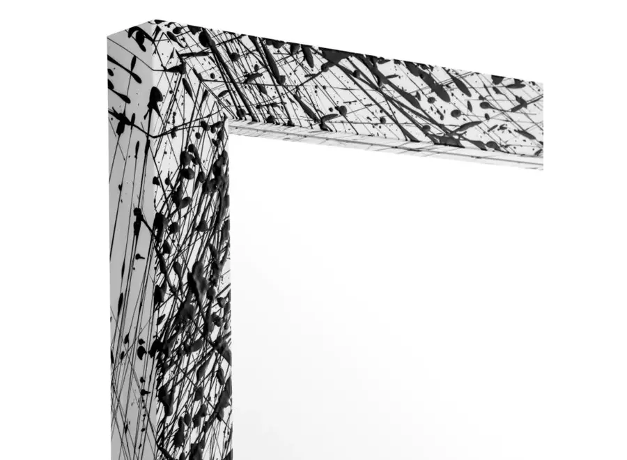 Miroir 'Reflection of Eccentricity' - White artistic wooden frame