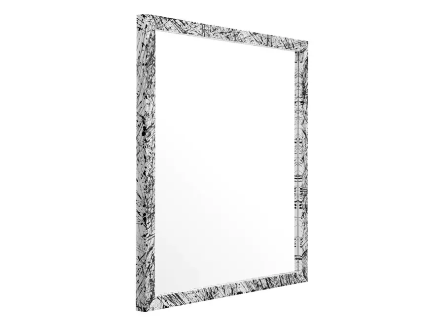 Miroir 'Reflection of Eccentricity' - White artistic wooden frame
