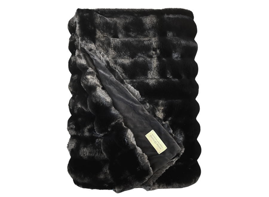Jeté en fourrure 'Arctic Fox Black'