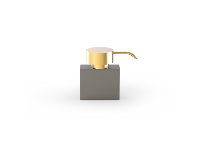 Soap dispenser Century - Rectangular - Dark metal matt / Gold matt