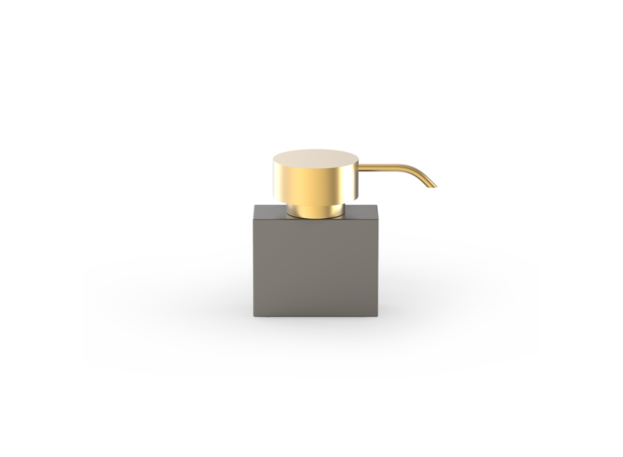 Soap dispenser Century - Rectangular - Dark metal matt / Gold matt