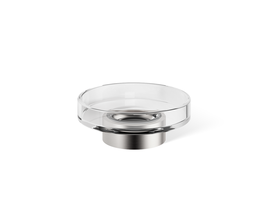 Zeepbakje 'Century' - Stainless steel matt / Clear Glass
