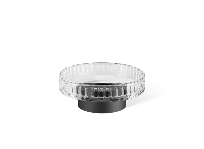 Zeepbakje Century - Black matt / Cut Glass