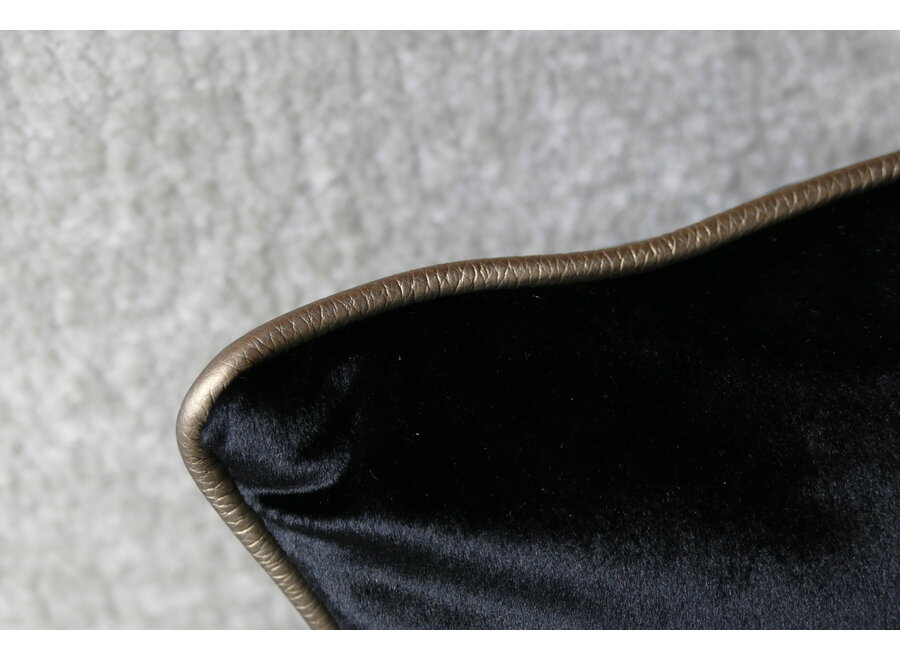 Cushion Paulina Black + Piping Gold