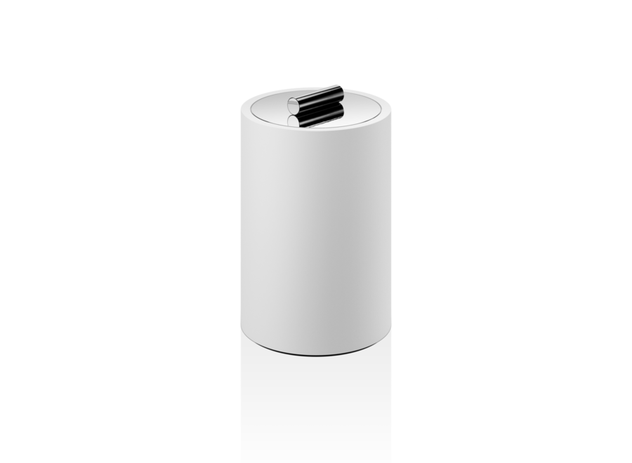 Opbergdoos met deksel 'Stone' - White matt/ Chrome