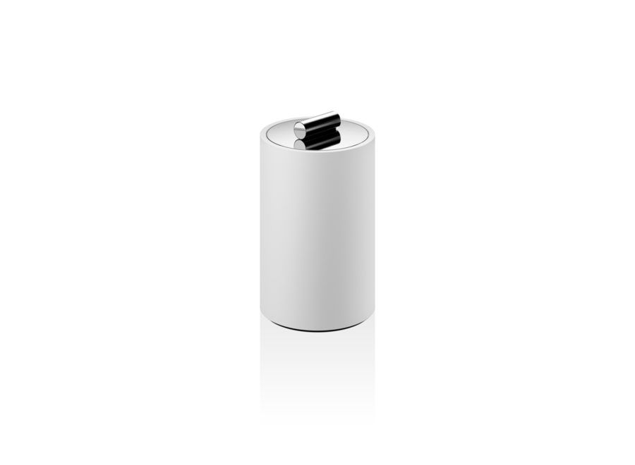 Opbergdoos met deksel 'Stone' - White matt/ Chrome