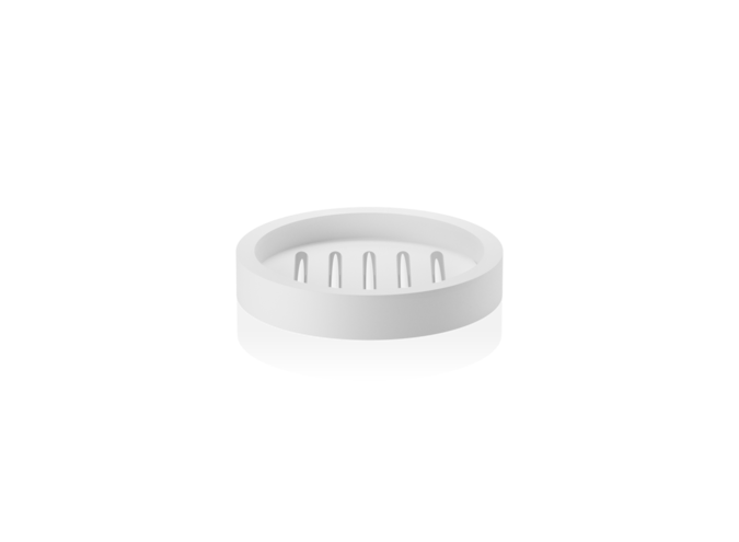 Soap dish Stone - White matt/ Chrome