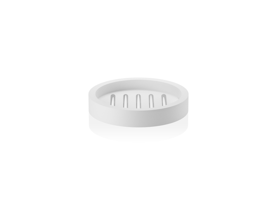 Zeepbakje  'Stone' - White matt/ Chrome