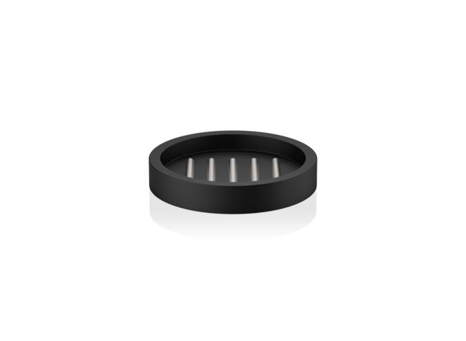 Soap dish Stone - Black / Stainless Steel matt