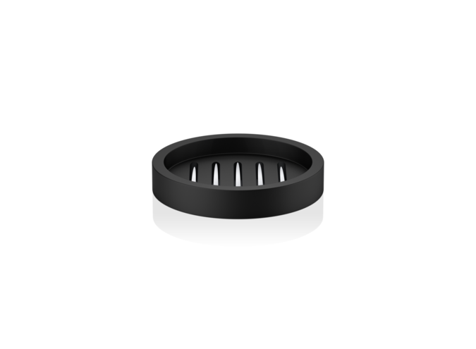 Soap dish Stone - Black matt / Chrome