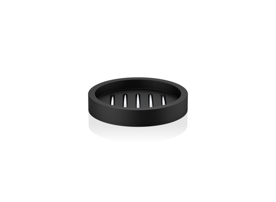 Zeepbakje  'Stone' - Black matt / Chrome
