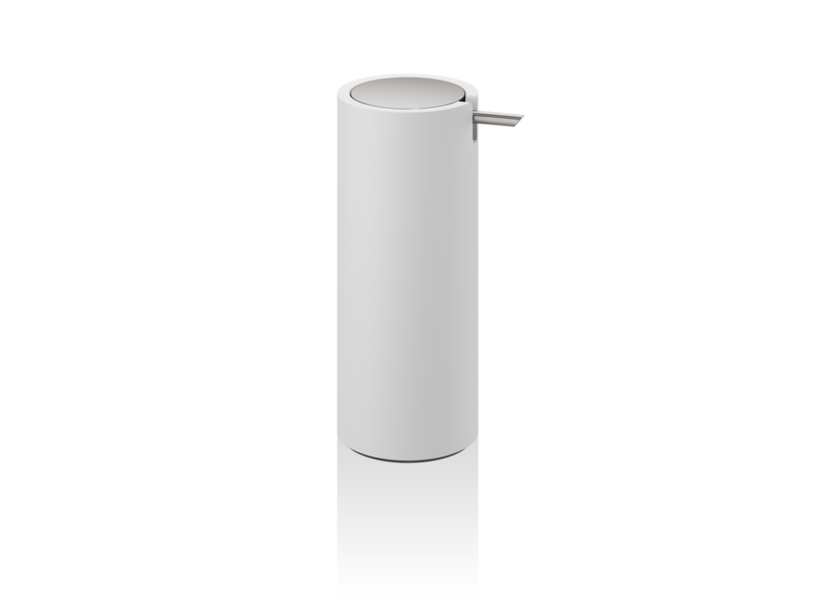Zeepdispenser  'Stone' - White  matt/ Stainless steel matt