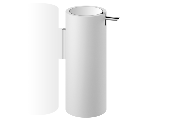 Zeepdispenser Stone - Wandbevestiging - White matt / chrome