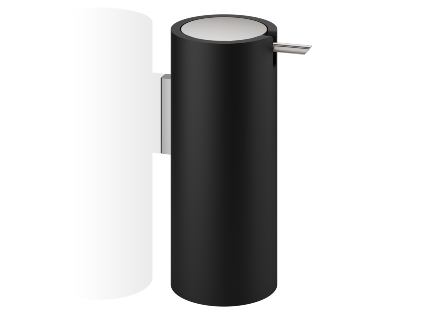Zeepdispenser  'Stone' - Wandbevestiging - Black / Stainless Steel matt