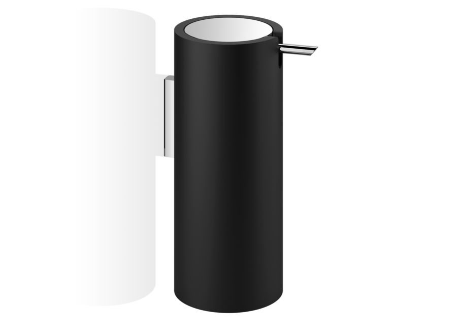 Zeepdispenser Stone - Wandbevestiging - Black matt / Chrome