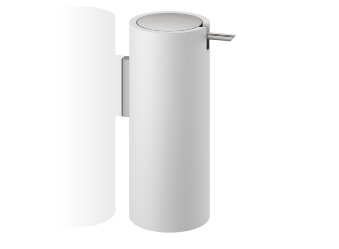 Zeepdispenser Stone - Wandbevestiging - White  matt/ Stainless steel matt