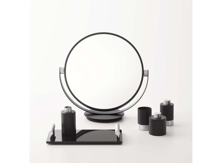 Opbergdoos met deksel 'Club' - Black matt / Chrome