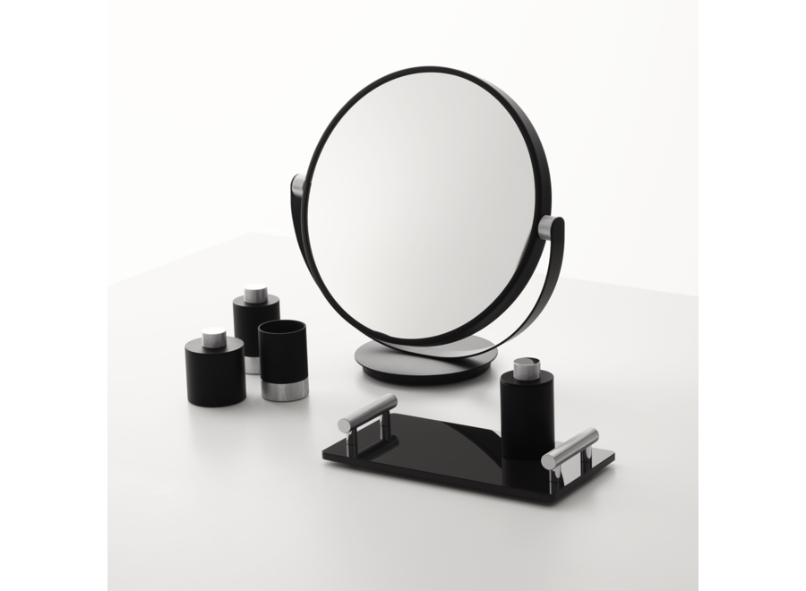 Opbergdoos met deksel 'Club' - Black matt / Chrome
