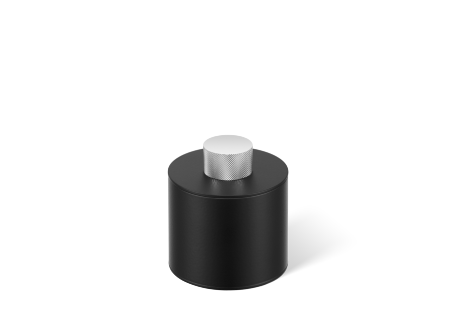 Storage box with lid 'Club' - Black matt / Chrome