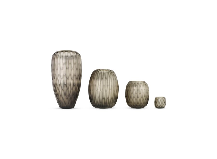 Vase 'Kinbombi' Dark Smoke - S