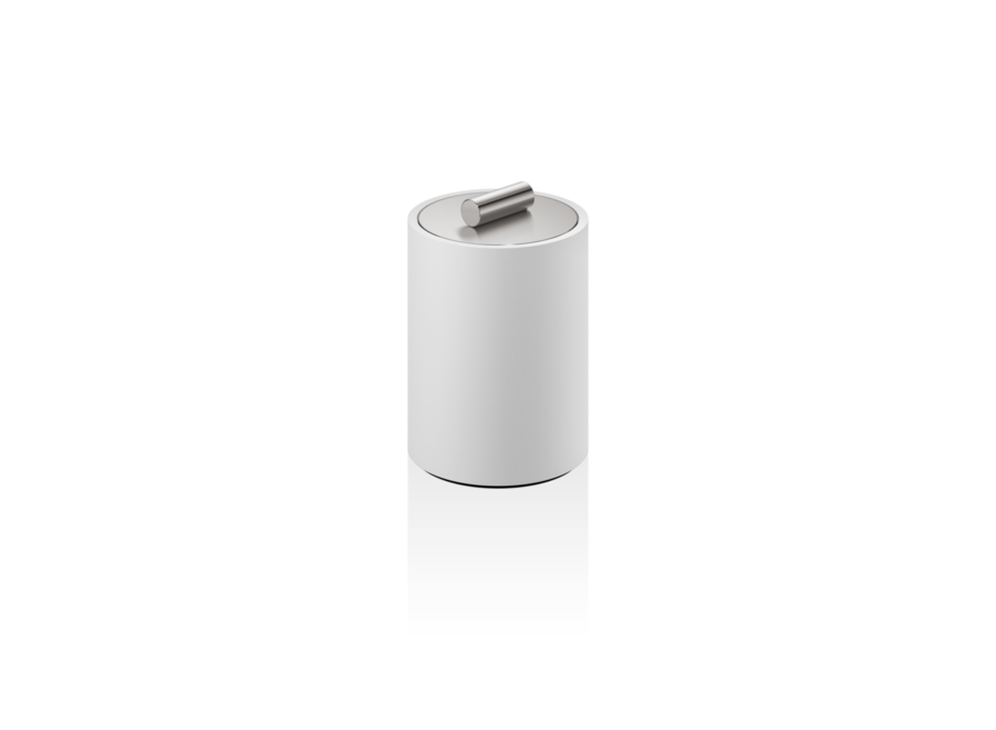 Opbergdoos met deksel Stone - White  matt/ Stainless steel matt