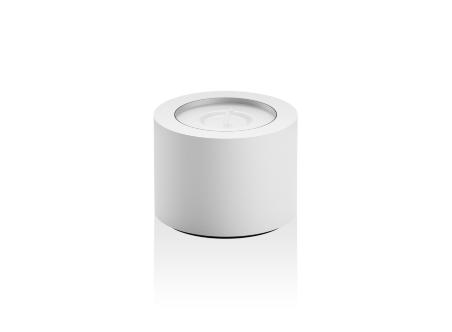 Teelicht 'Stone'  - White matt