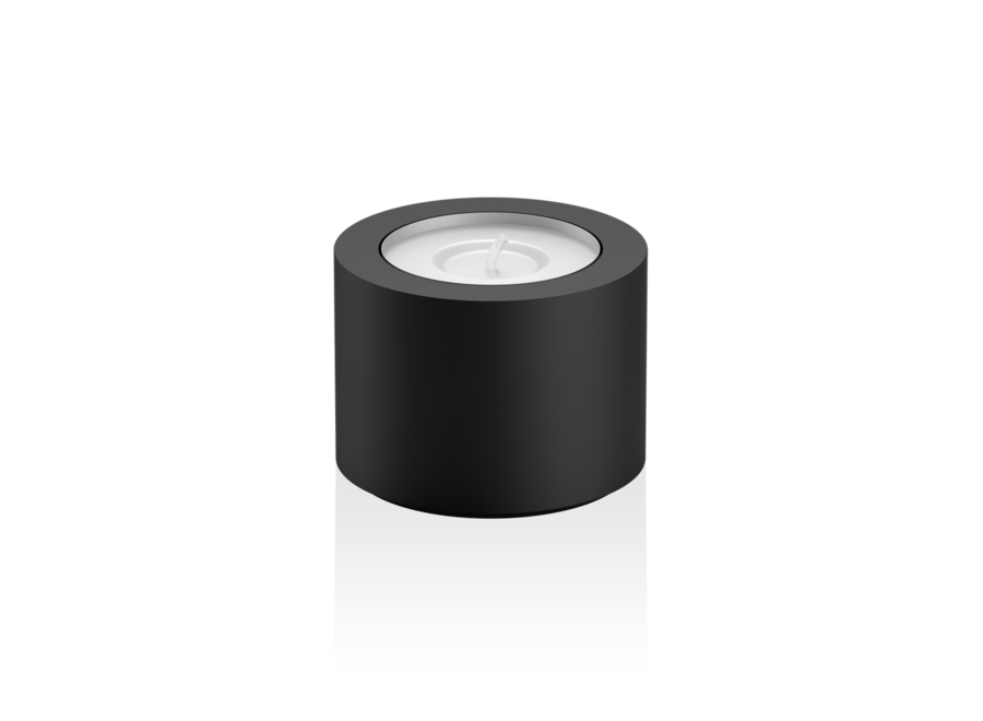 Theelicht 'Stone'  - Black matt