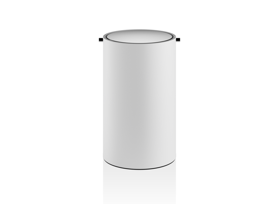 Prullenbak met deksel 'Stone'  - White / stainless steel polished
