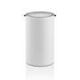 Prullenbak met deksel 'Stone'  - White / stainless steel polished