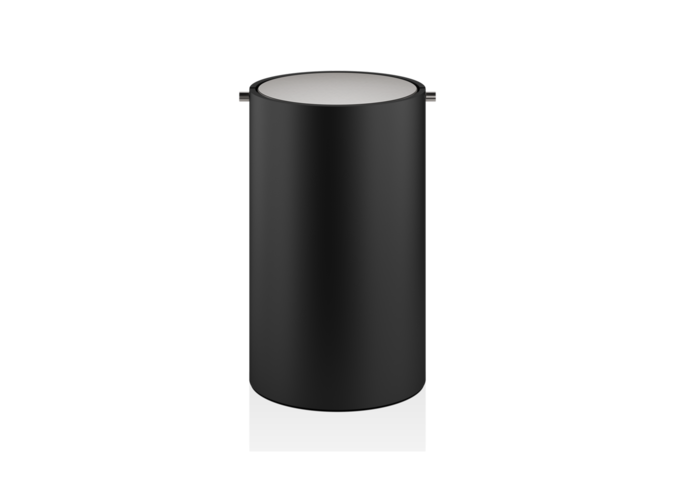 Paper bin with lid Stone - Black / Stainless Steel matt