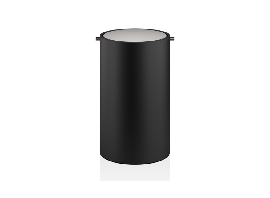 Papierkorb mit Deckel 'Stone'  - Black / Stainless Steel matt