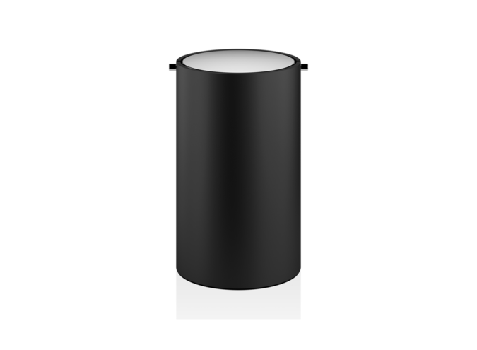Paper bin with lid Stone - Black / steel polished