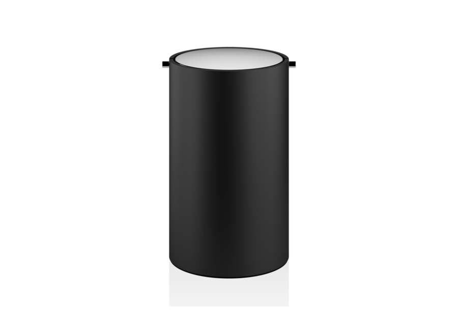 Papierkorb mit Deckel 'Stone'  - Black / steel polished