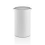 Poubellerequin avec couvercle 'Stone' - White / Stainless steel matt